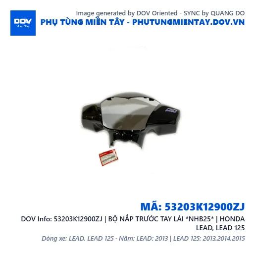 53203K12900ZJ | BỘ NẮP TRƯỚC TAY LÁI *NHB25* | HONDA LEAD, LEAD 125 — 53203K12900ZJ