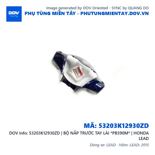53203K12930ZD | BỘ NẮP TRƯỚC TAY LÁI *PB390M* | HONDA LEAD — 53203K12930ZD