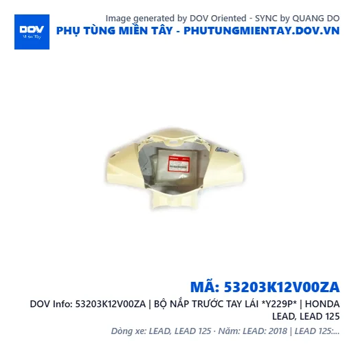 53203K12V00ZA | BỘ NẮP TRƯỚC TAY LÁI *Y229P* | HONDA LEAD, LEAD 125 — 53203K12V00ZA