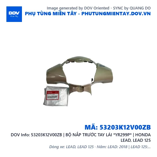 53203K12V00ZB | BỘ NẮP TRƯỚC TAY LÁI *YR299P* | HONDA LEAD, LEAD 125 — 53203K12V00ZB