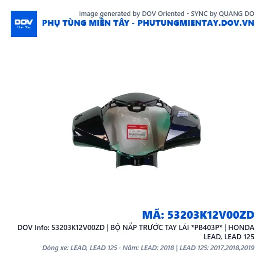 53203K12V00ZD | BỘ NẮP TRƯỚC TAY LÁI *PB403P* | HONDA LEAD, LEAD 125 — 53203K12V00ZD