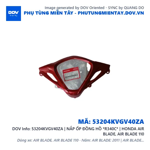 53204KVGV40ZA | NẮP ỐP ĐỒNG HỒ *R340C* | HONDA AIR BLADE, AIR BLADE 110 — 53204KVGV40ZA
