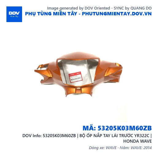 53205K03M60ZB | BỘ ỐP NẮP TAY LÁI TRƯỚC YR322C | HONDA WAVE — 53205K03M60ZB