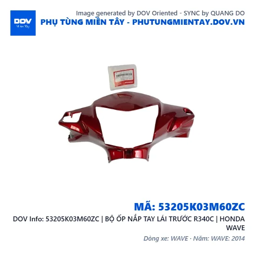 53205K03M60ZC | BỘ ỐP NẮP TAY LÁI TRƯỚC R340C | HONDA WAVE — 53205K03M60ZC
