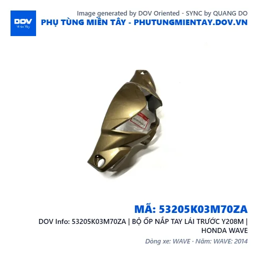 53205K03M70ZA | BỘ ỐP NẮP TAY LÁI TRƯỚC Y208M | HONDA WAVE — 53205K03M70ZA