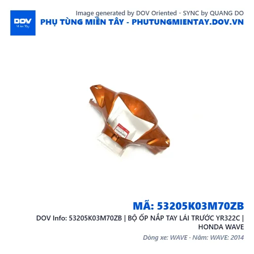 53205K03M70ZB | BỘ ỐP NẮP TAY LÁI TRƯỚC YR322C | HONDA WAVE — 53205K03M70ZB