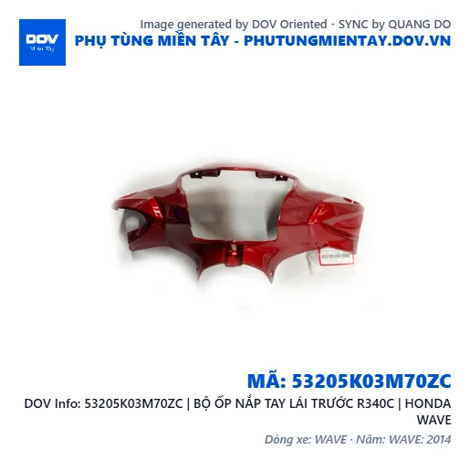 53205K03M70ZC | BỘ ỐP NẮP TAY LÁI TRƯỚC R340C | HONDA WAVE — 53205K03M70ZC