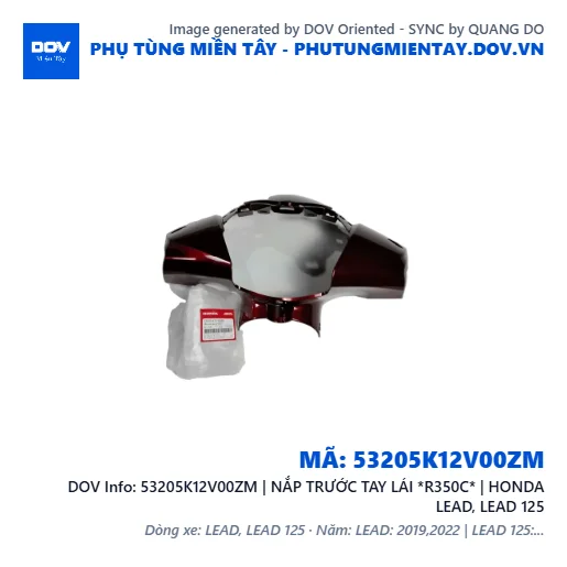 53205K12V00ZM | NẮP TRƯỚC TAY LÁI *R350C* | HONDA LEAD, LEAD 125 — 53205K12V00ZM