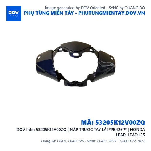 53205K12V00ZQ | NẮP TRƯỚC TAY LÁI *PB426P* | HONDA LEAD, LEAD 125 — 53205K12V00ZQ