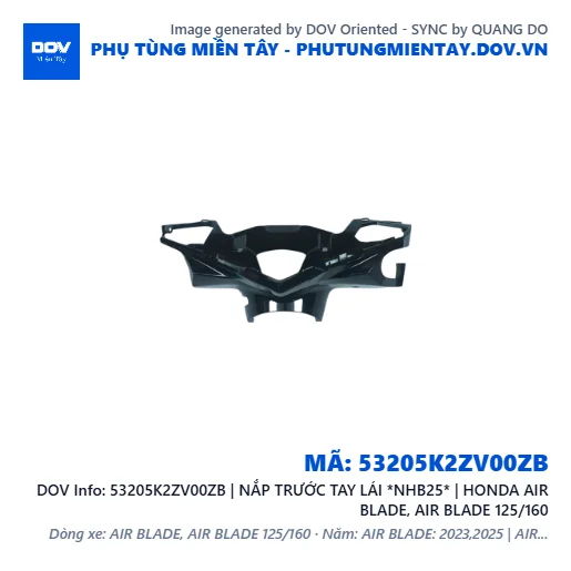 53205K2ZV00ZB | NẮP TRƯỚC TAY LÁI *NHB25* | HONDA AIR BLADE, AIR BLADE 125/160 — 53205K2ZV00ZB