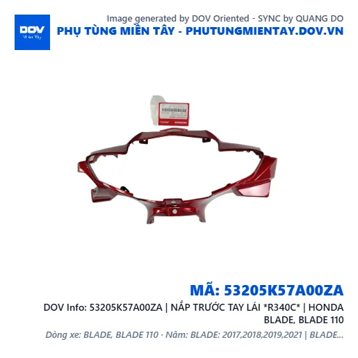 53205K57A00ZA | NẮP TRƯỚC TAY LÁI *R340C* | HONDA BLADE, BLADE 110 — 53205K57A00ZA