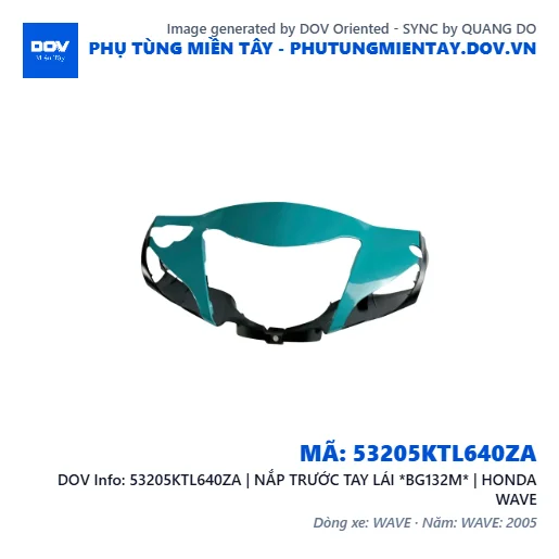 53205KTL640ZA | NẮP TRƯỚC TAY LÁI *BG132M* | HONDA WAVE — 53205KTL640ZA