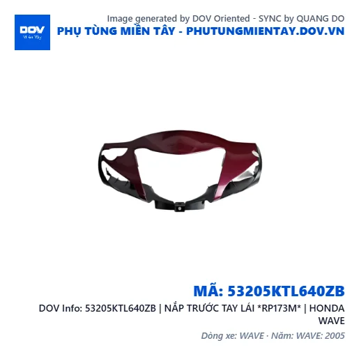 53205KTL640ZB | NẮP TRƯỚC TAY LÁI *RP173M* | HONDA WAVE — 53205KTL640ZB