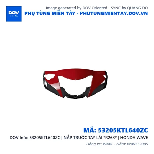 53205KTL640ZC | NẮP TRƯỚC TAY LÁI *R263* | HONDA WAVE — 53205KTL640ZC