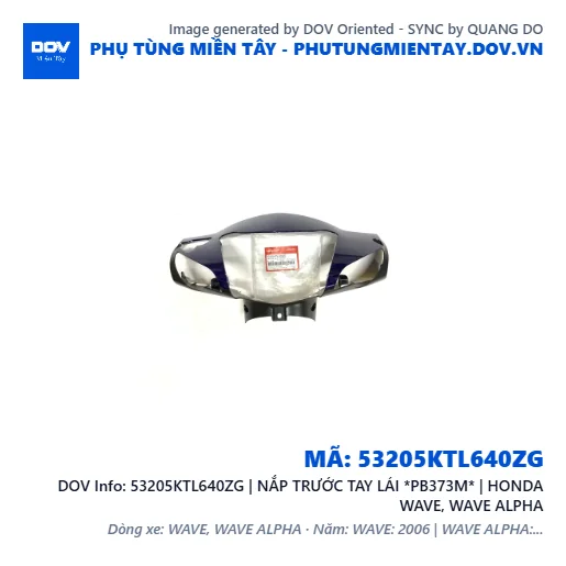 53205KTL640ZG | NẮP TRƯỚC TAY LÁI *PB373M* | HONDA WAVE, WAVE ALPHA — 53205KTL640ZG