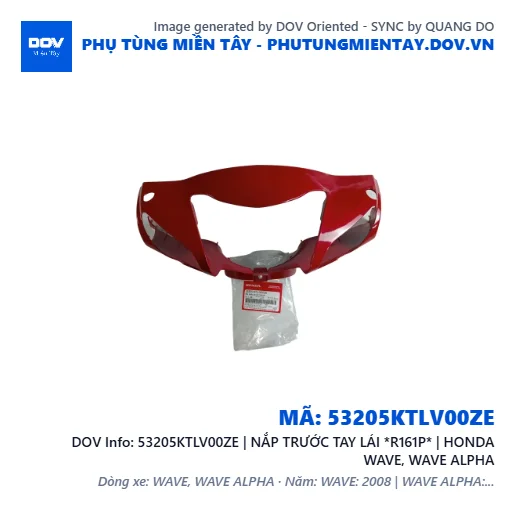 53205KTLV00ZE | NẮP TRƯỚC TAY LÁI *R161P* | HONDA WAVE, WAVE ALPHA — 53205KTLV00ZE