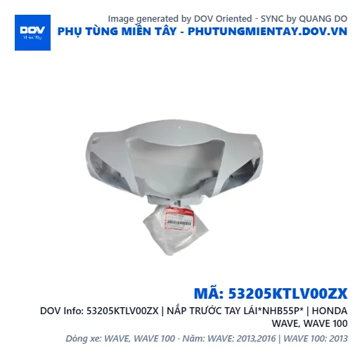53205KTLV00ZX | NẮP TRƯỚC TAY LÁI*NHB55P* | HONDA WAVE, WAVE 100 — 53205KTLV00ZX