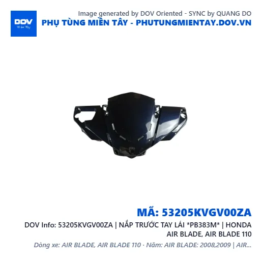 53205KVGV00ZA | NẮP TRƯỚC TAY LÁI *PB383M* | HONDA AIR BLADE, AIR BLADE 110 — 53205KVGV00ZA