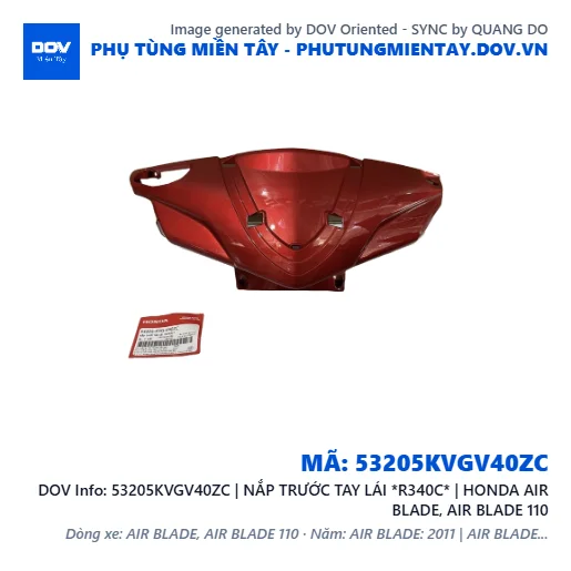 53205KVGV40ZC | NẮP TRƯỚC TAY LÁI *R340C* | HONDA AIR BLADE, AIR BLADE 110 — 53205KVGV40ZC