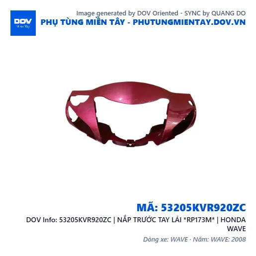 53205KVR920ZC | NẮP TRƯỚC TAY LÁI *RP173M* | HONDA WAVE — 53205KVR920ZC