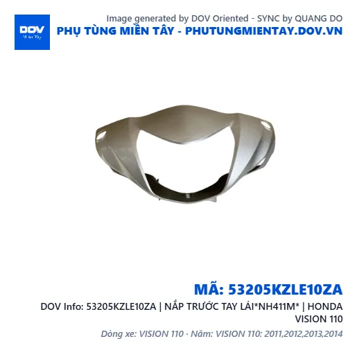 53205KZLE10ZA | NẮP TRƯỚC TAY LÁI*NH411M* | HONDA VISION 110 — 53205KZLE10ZA