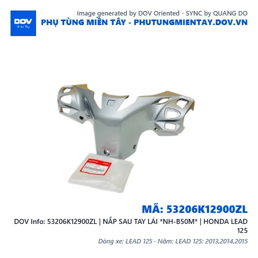53206K12900ZL | NẮP SAU TAY LÁI *NH-B50M* | HONDA LEAD 125 — 53206K12900ZL