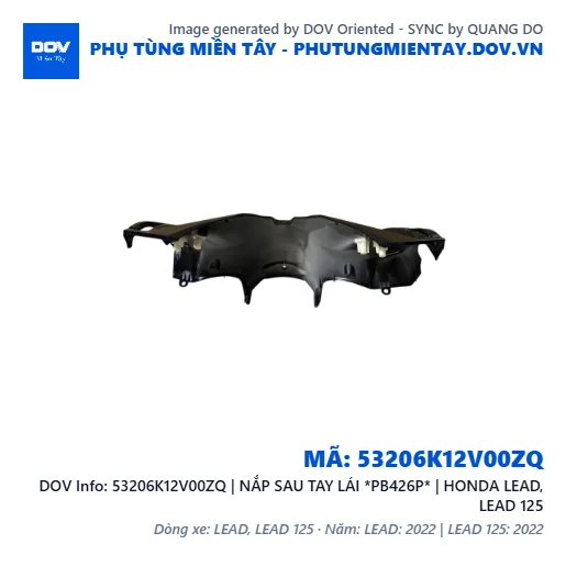 53206K12V00ZQ | NẮP SAU TAY LÁI *PB426P* | HONDA LEAD, LEAD 125 — 53206K12V00ZQ