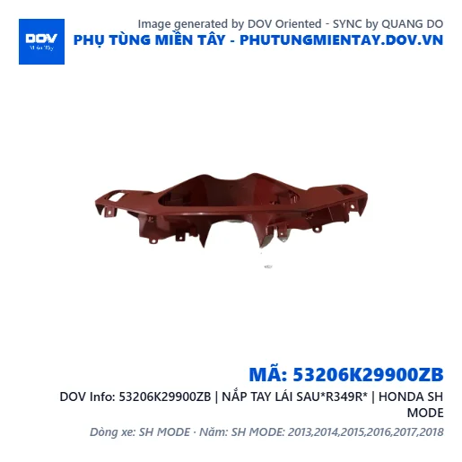 53206K29900ZB | NẮP TAY LÁI SAU*R349R* | HONDA SH MODE — 53206K29900ZB