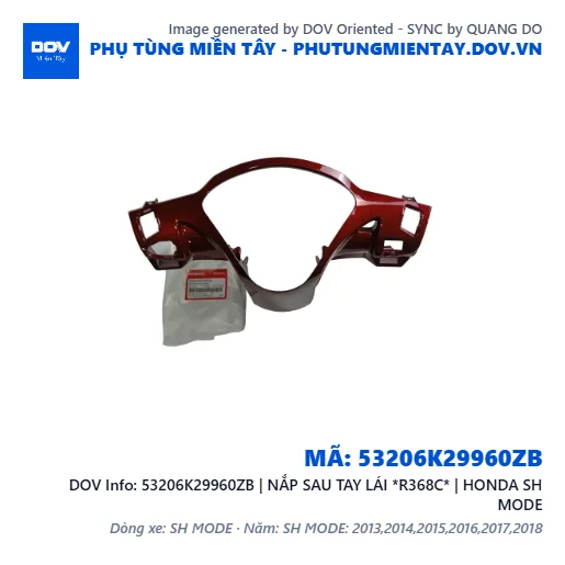 53206K29960ZB | NẮP SAU TAY LÁI *R368C* | HONDA SH MODE — 53206K29960ZB