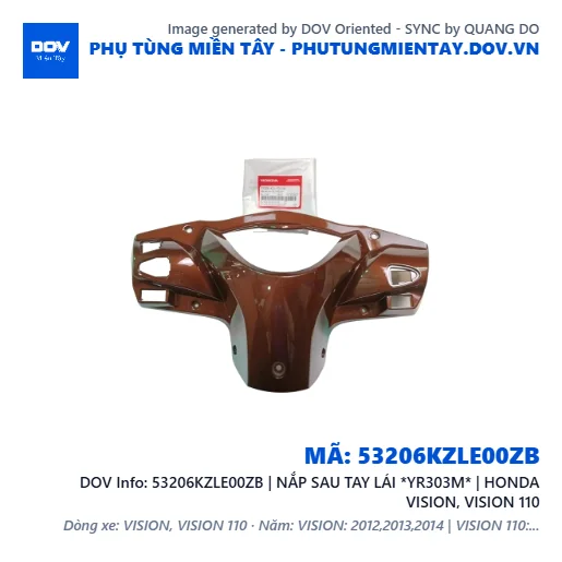 53206KZLE00ZB | NẮP SAU TAY LÁI *YR303M* | HONDA VISION, VISION 110 — 53206KZLE00ZB