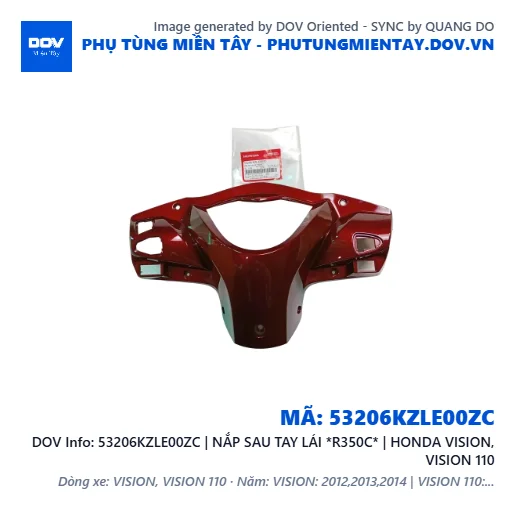 53206KZLE00ZC | NẮP SAU TAY LÁI *R350C* | HONDA VISION, VISION 110 — 53206KZLE00ZC