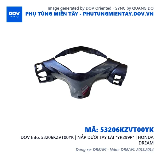 53206KZVT00YK | NẮP DƯỚI TAY LÁI *YR299P* | HONDA DREAM — 53206KZVT00YK