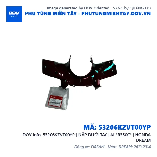 53206KZVT00YP | NẮP DƯỚI TAY LÁI *R350C* | HONDA DREAM — 53206KZVT00YP
