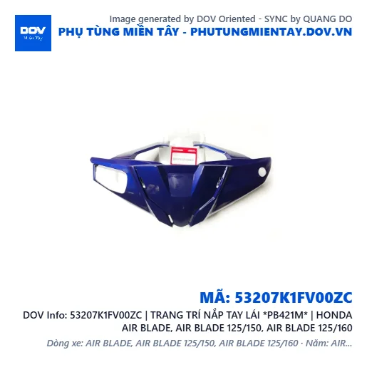 53207K1FV00ZC | TRANG TRÍ NẮP TAY LÁI *PB421M* | HONDA AIR BLADE, AIR BLADE 125/150, AIR BLADE 125/160 — 53207K1FV00ZC