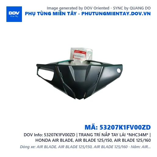 53207K1FV00ZD | TRANG TRÍ NẮP TAY LÁI *NHC34M* | HONDA AIR BLADE, AIR BLADE 125/150, AIR BLADE 125/160 — 53207K1FV00ZD