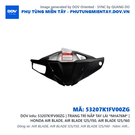 53207K1FV00ZG | TRANG TRÍ NẮP TAY LÁI *NHA76M* | HONDA AIR BLADE, AIR BLADE 125/150, AIR BLADE 125/160 — 53207K1FV00ZG