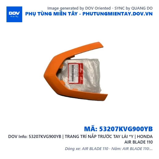 53207KVG900YB | TRANG TRÍ NẮP TRƯỚC TAY LÁI *Y | HONDA AIR BLADE 110 — 53207KVG900YB
