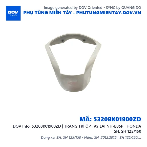 53208K01900ZD | TRANG TRÍ ỐP TAY LÁI NH-B35P | HONDA SH, SH 125/150 — 53208K01900ZD