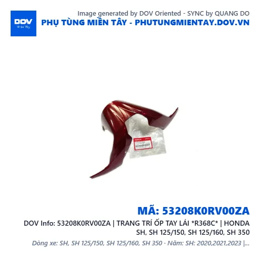 53208K0RV00ZA | TRANG TRÍ ỐP TAY LÁI *R368C* | HONDA SH, SH 125/150, SH 125/160, SH 350 — 53208K0RV00ZA