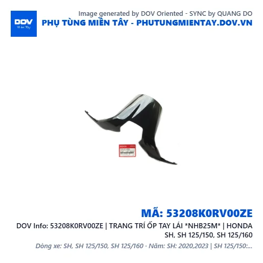 53208K0RV00ZE | TRANG TRÍ ỐP TAY LÁI *NHB25M* | HONDA SH, SH 125/150, SH 125/160 — 53208K0RV00ZE