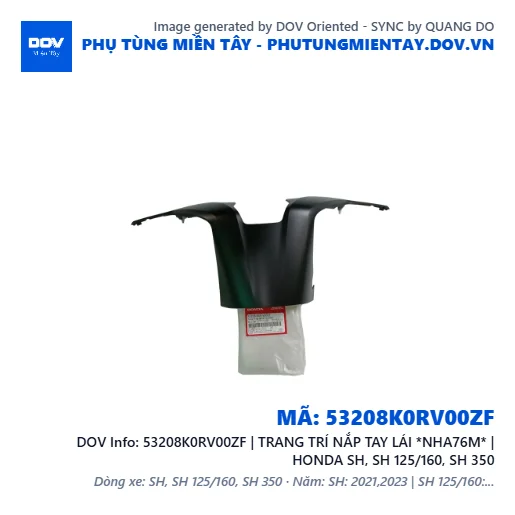 53208K0RV00ZF | TRANG TRÍ NẮP TAY LÁI *NHA76M* | HONDA SH, SH 125/160, SH 350 — 53208K0RV00ZF