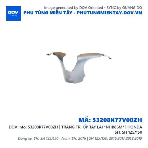 53208K77V00ZH | TRANG TRÍ ỐP TAY LÁI *NHB86M* | HONDA SH, SH 125/150 — 53208K77V00ZH