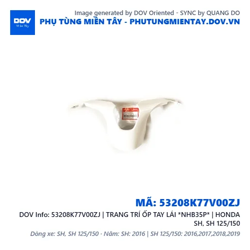 53208K77V00ZJ | TRANG TRÍ ỐP TAY LÁI *NHB35P* | HONDA SH, SH 125/150 — 53208K77V00ZJ