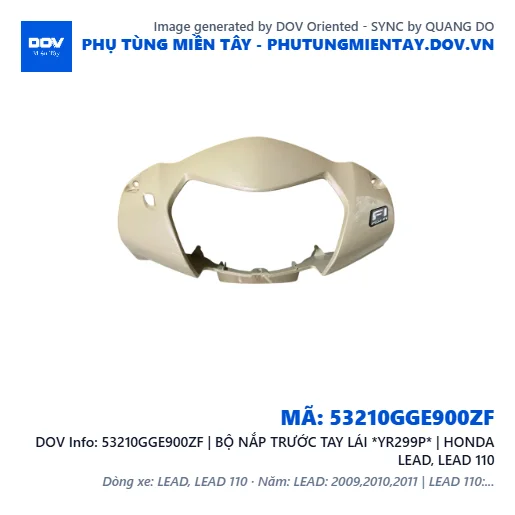 53210GGE900ZF | BỘ NẮP TRƯỚC TAY LÁI *YR299P* | HONDA LEAD, LEAD 110 — 53210GGE900ZF
