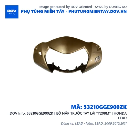 53210GGE900ZK | BỘ NẮP TRƯỚC TAY LÁI *Y208M* | HONDA LEAD — 53210GGE900ZK