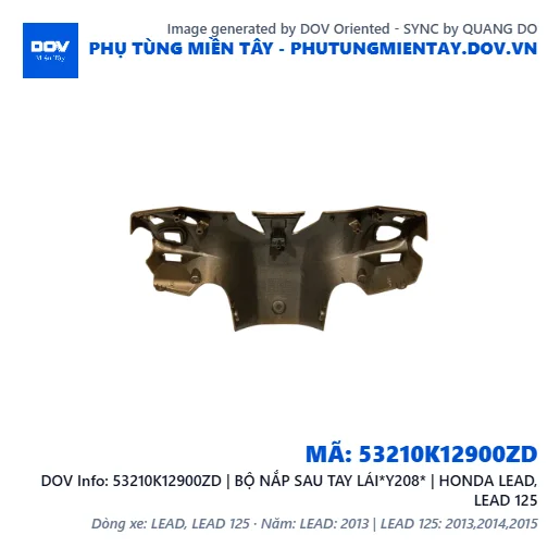 53210K12900ZD | BỘ NẮP SAU TAY LÁI*Y208* | HONDA LEAD, LEAD 125 — 53210K12900ZD
