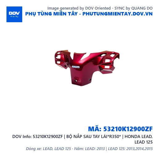 53210K12900ZF | BỘ NẮP SAU TAY LÁI*R350* | HONDA LEAD, LEAD 125 — 53210K12900ZF