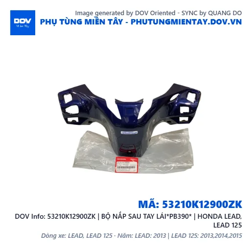 53210K12900ZK | BỘ NẮP SAU TAY LÁI*PB390* | HONDA LEAD, LEAD 125 — 53210K12900ZK