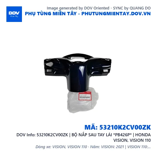 53210K2CV00ZK | BỘ NẮP SAU TAY LÁI *PB426P* | HONDA VISION, VISION 110 — 53210K2CV00ZK