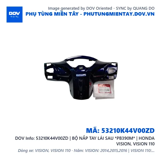 53210K44V00ZD | BỘ NẮP TAY LÁI SAU *PB390M* | HONDA VISION, VISION 110 — 53210K44V00ZD